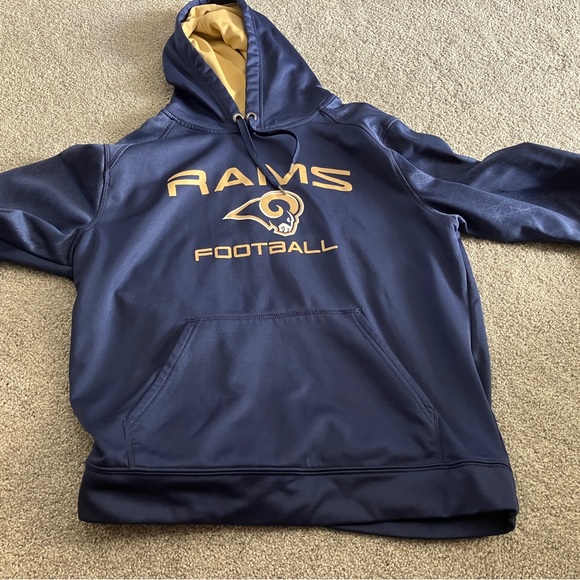 Navy Blue Rams Football Hooded Sweatshirt - Picture 1 of 1